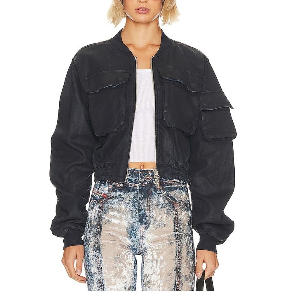 Diesel Cropped Blue Khlo Jacket Size XXS